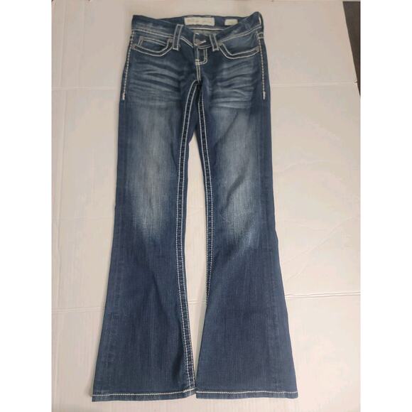 BKE Buckle Low Rise Bootcut Jeans Womens 27L x 33 Sabrina Thick Stitch Y2K 90's - Picture 3 of 13